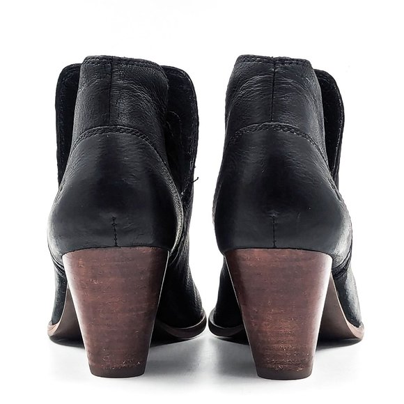 Frye Women Reina Cut Out Black Leather Western Cowboy Ankle Suede boots size 7 - Picture 4 of 12